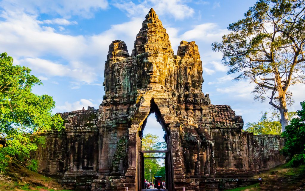 Stunning,View,Of,The,South,Gate,Of,Angkor,Thom,Complex,